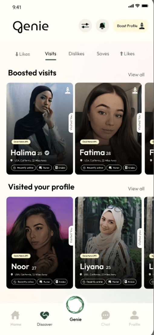 Genie discover screen