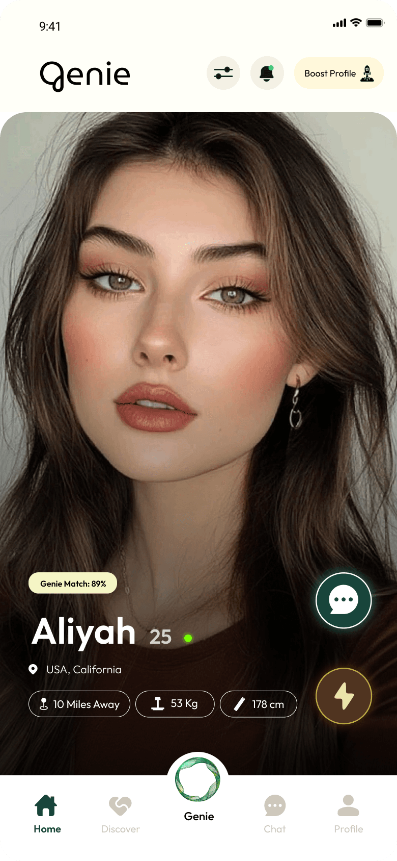 Genie home screen