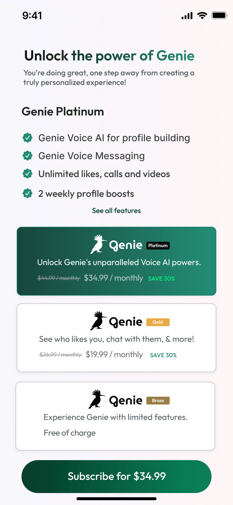 Genie premium screen