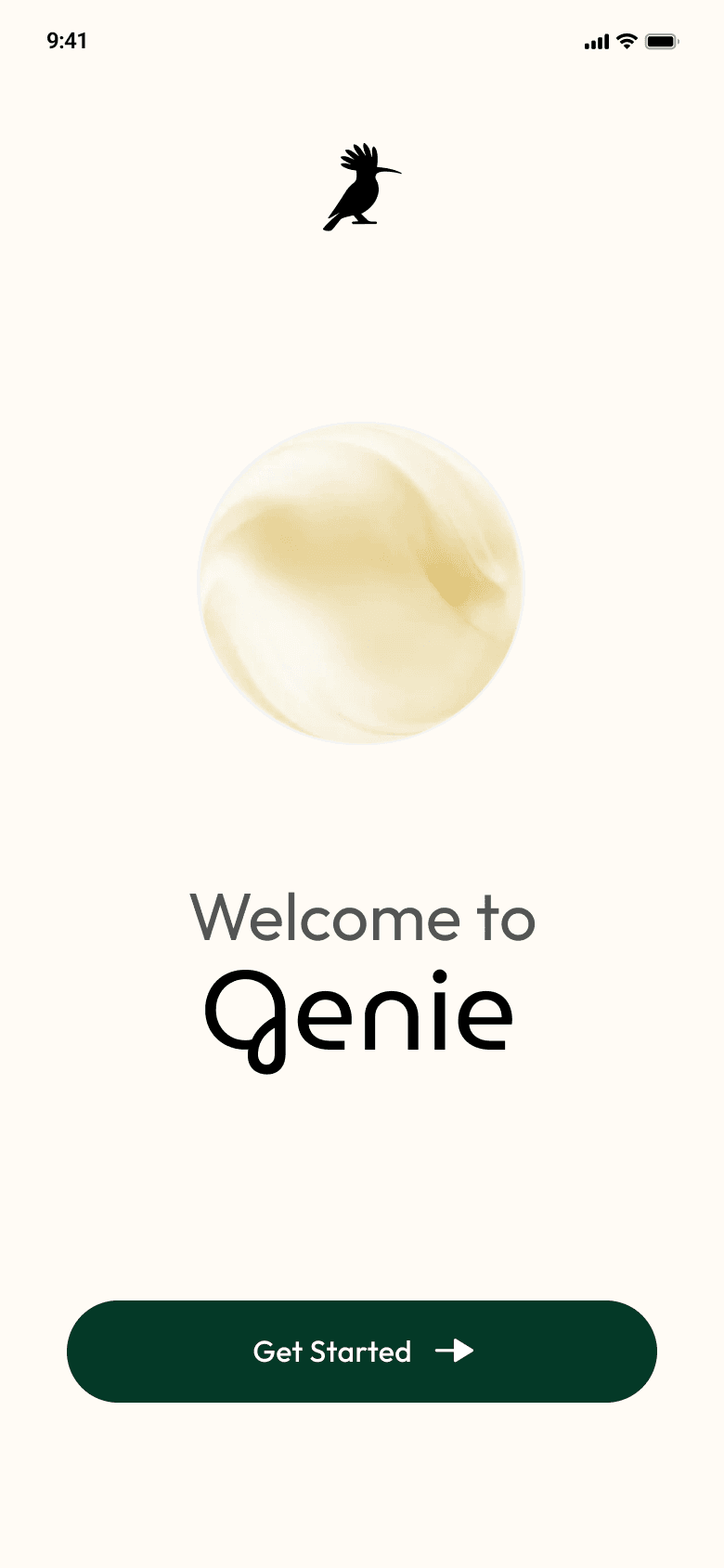 Genie welcome screen